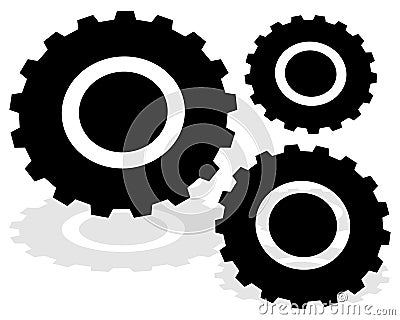 Gearwheel, gear icon. Settings, configuration, development Vector Illustration