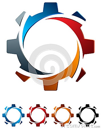 Gearwheel with swirl Vector Illustration