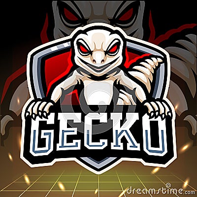 Gecko mascot. esport logo design Vector Illustration