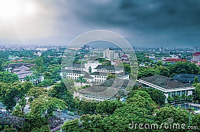 Gedung Sate Panorama: Architectural Majesty Stock Photo