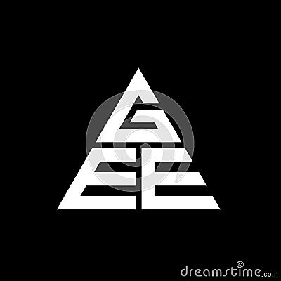 GEE triangle letter logo design with triangle shape. GEE triangle logo design monogram. GEE triangle vector logo template with red Vector Illustration
