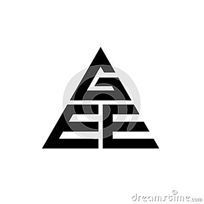 GEE triangle letter logo design with triangle shape. GEE triangle logo design monogram. GEE triangle vector logo template with red Vector Illustration