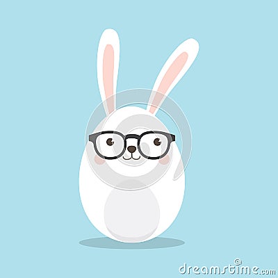 Geek Bunny. Nerd Rabbit. Vector Illustration