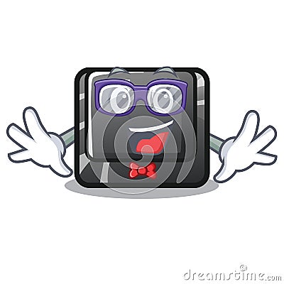 Geek button end in the shape character Vector Illustration
