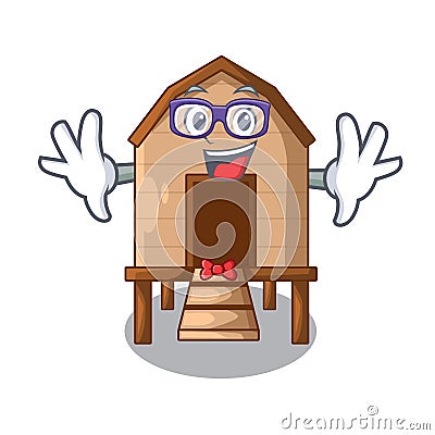 Geek chiken coop isolated on a mascot Vector Illustration