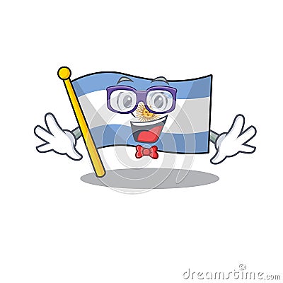 Geek flag argentina isolated with the character Vector Illustration