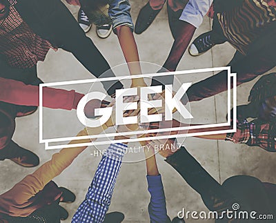 Geek Funny Geeky Nerd Peculiar Different Awkward Concept Stock Photo