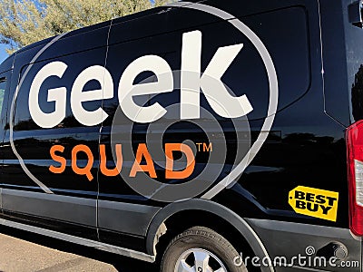 Geek Squad car. Editorial Stock Photo