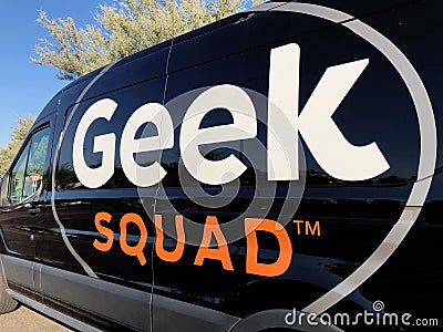 Geek Squad car. Editorial Stock Photo