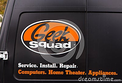 Geek Squad Logo on Vehicle Editorial Stock Photo