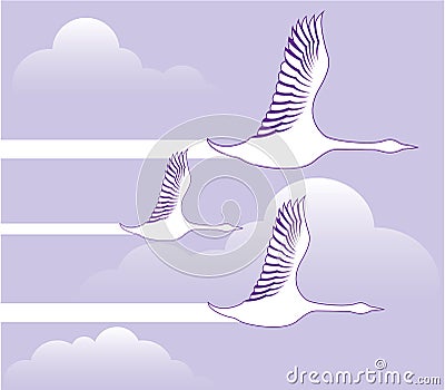 Geese Flying vector Vector Illustration