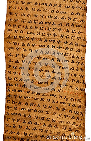 Geez text Ethiopian magical Scroll Stock Photo