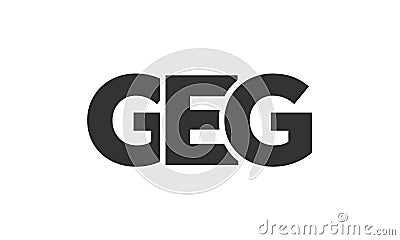 GEG logo design template with strong and modern bold text. Initial based vector logotype featuring simple and minimal typography. Vector Illustration