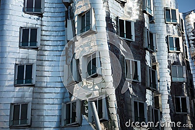 Gehry post-modern architecture Duesseldorf detail Editorial Stock Photo