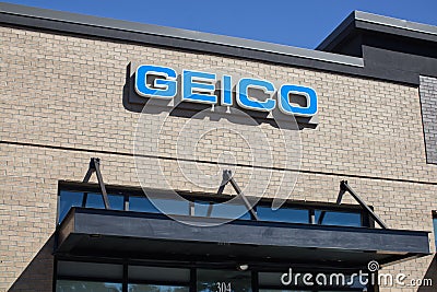 Geico exterior entrance building sign building and sky Editorial Stock Photo