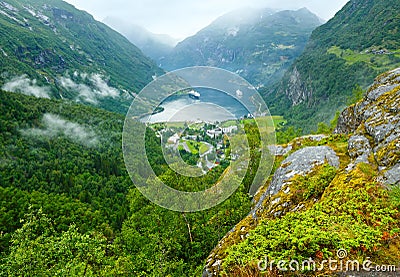 Geiranger Fjord (Norge) summer view Stock Photo