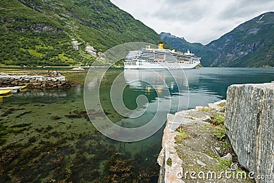 Geirangerfjord-steamship Stock Photo