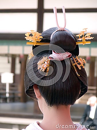 Geisha hairstyle Stock Photo
