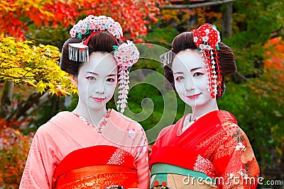 Geisha - Maiko in Gion District in Kyoto, Japan Editorial Stock Photo