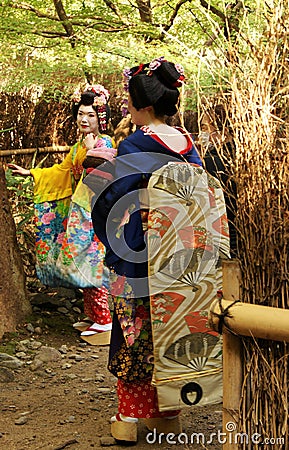 Geisha photoshoot in Kyoto Editorial Stock Photo