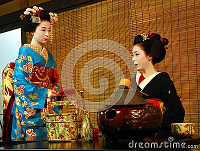 Geisha tea ceremony Editorial Stock Photo