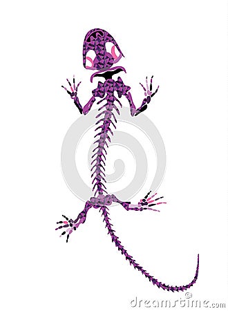 Gekko Ancient Skeletons Vector art. Stock Photo