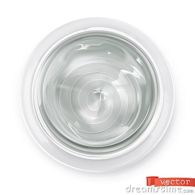 Gel. Cream. Vectorized image. Top view 3d realistic vector Vector Illustration