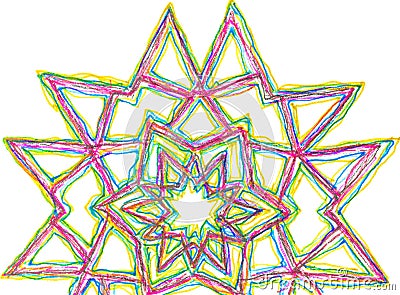 A hand drawing of a half star pattern. Stock Photo