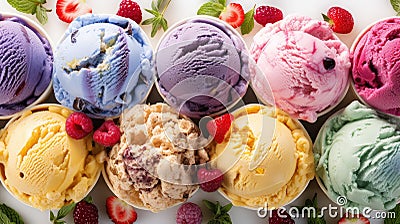 gelato colorful ice cream Cartoon Illustration