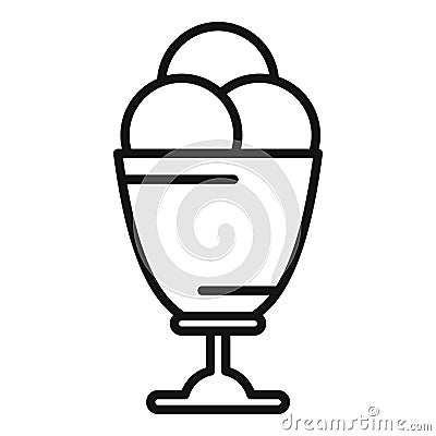 Gelato fruit sorbet icon outline vector. Ice cream soft Vector Illustration