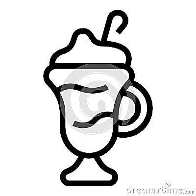 Gelato glass icon outline vector. Summer ice cream Vector Illustration