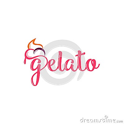 Gelato, Ice Cream Logo, Typography, Typeface, Icon, Symbol Vector Design Vector Illustration