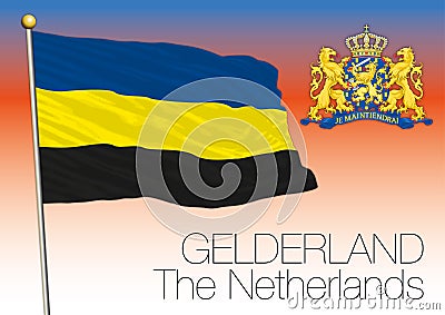 Gelderland regional flag, Netherlands, European union Vector Illustration