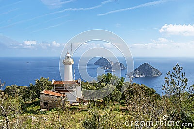 Gelidonya lighthouse, just like a hidden paradise located between Adrasan and Kumluca, Stock Photo