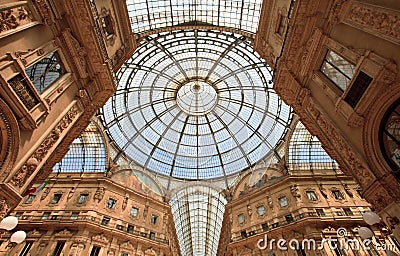 Gelleria Vittorio Emanuele II in Milan Stock Photo