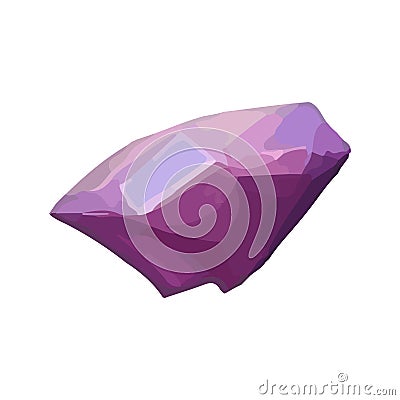 Gem Cartoon jewelry stone for game achievement and currency, icon of colored shiny crystal. Vector Illustration