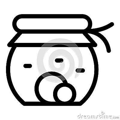 Gem jar icon outline vector. Vegan meat Stock Photo