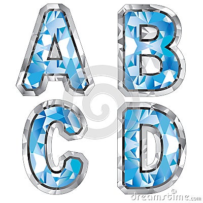 Gem letter A B C D Stock Photo