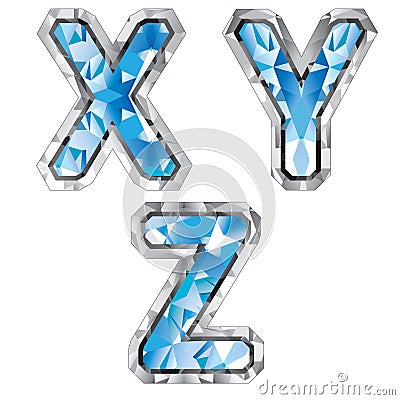 Gem letter X Y Z Stock Photo