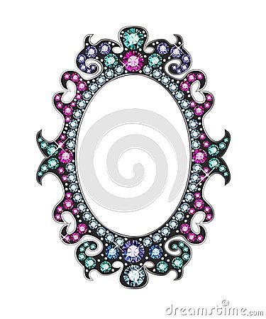 Gem Mirror Frame Vector Illustration