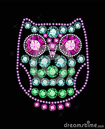 Gem Owl Vector Illustration