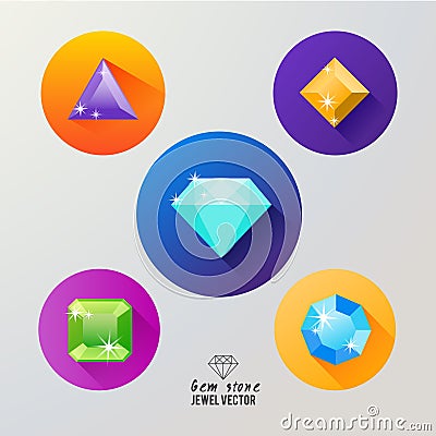 Gem stones icon vector. Vector Illustration
