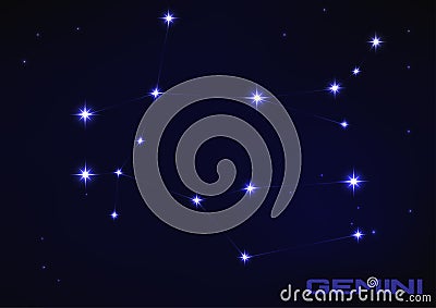 Gemini constellation Vector Illustration