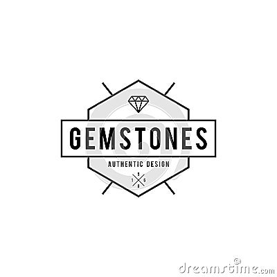 Gemstone and Diamonds Vintage label. Vector illustration Vector Illustration