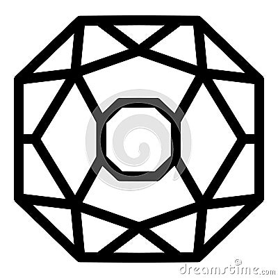 Gemstone jewel icon, outline style Vector Illustration