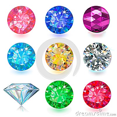 Gemstone jewerly set Vector Illustration