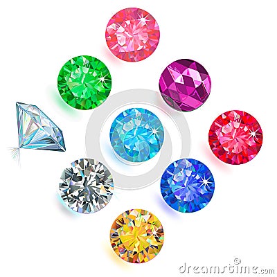 Gemstone jewerly set Vector Illustration