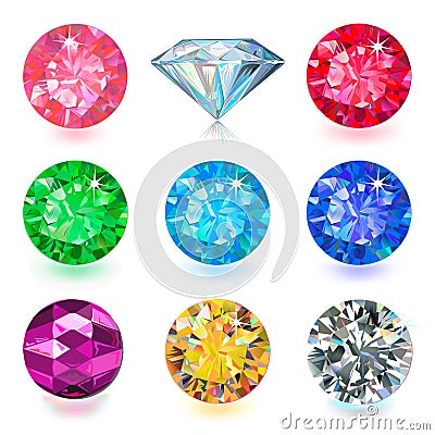 Gemstone jewerly set Vector Illustration