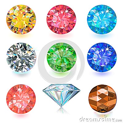 Gemstone jewerly set Vector Illustration