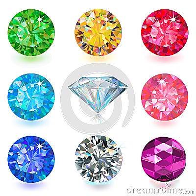 Gemstone jewerly set Vector Illustration